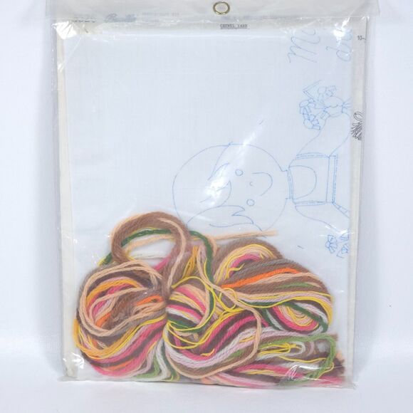 Vintage Bucilla All Your Dreams Crewel Kit 3526 15x18 Sealed NOS Grannycore Cute - Picture 5 of 5